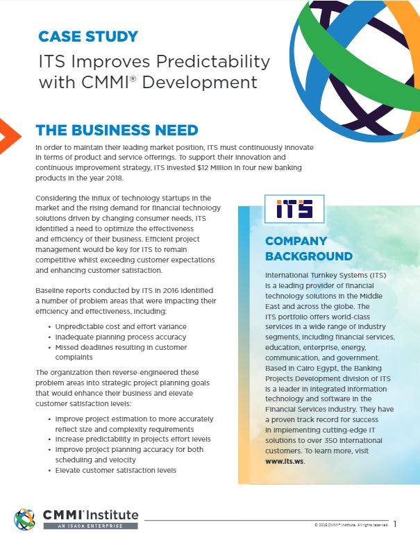 ITS Improves Predictability with CMMI Development