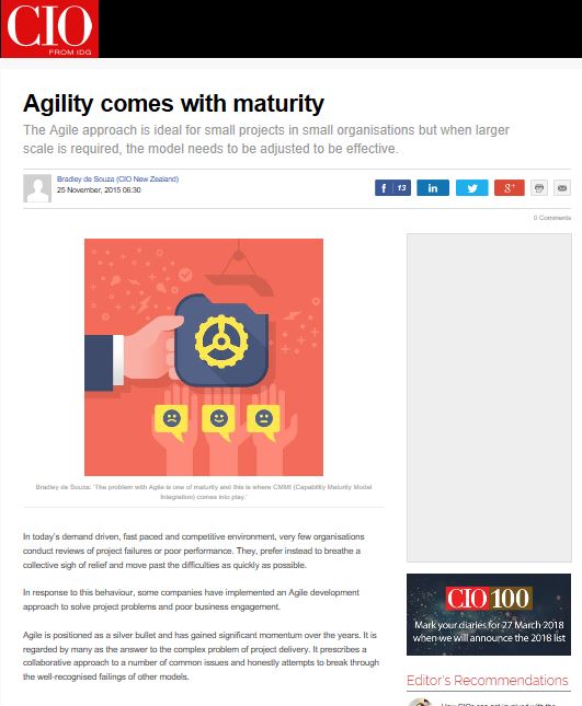 Agility Comes with Maturity