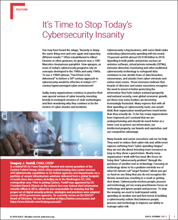 It’s Time to Stop Today’s Cybersecurity Insanity