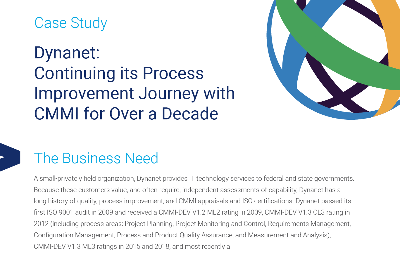 Dynanet: Continuing its Process Improvement Journey with CMMI for Over a Decade