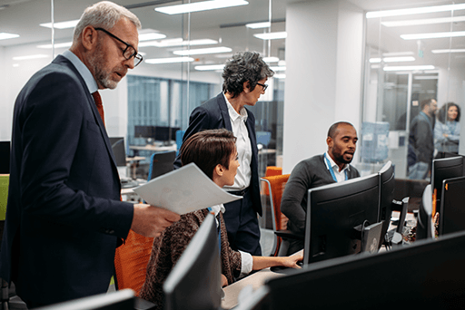 People working in an office